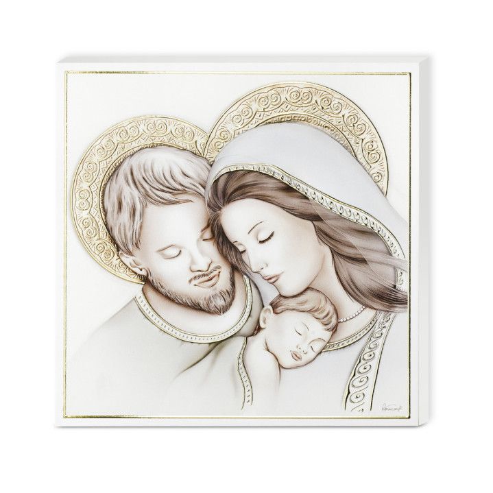 Icono Religioso Madera 12x12cm 81800/3L Sagrada Familia