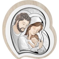 Icono Religioso Madera 35x40cm AE1100/5D Sagrada Familia Forma Corazón Decorado