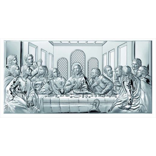 Religious Icon Last Supper Silver Plated 81237/8L 32x65cm