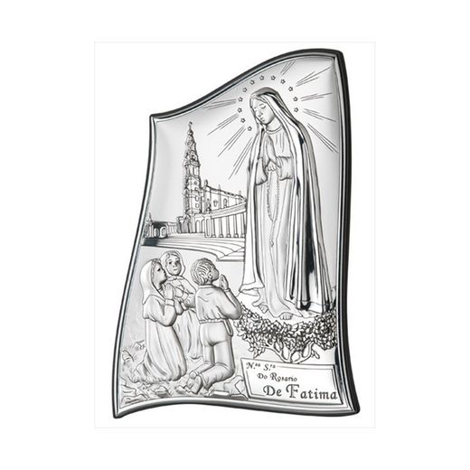 Icona Religiós Verge Fàtima Amb Pastors Platejat 81002/0L 3,5x5,5cm