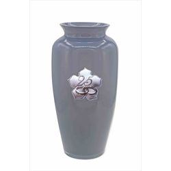 Jarrón Conmemorativo 28cm GA3238V Cristal Opalo Gris Alianzas 25 Años
