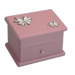 Joyero Bailarina Musical Mariposas LU8240 18X13X13 Rosa