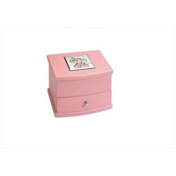 Joyero Cajon Tirador Elefante GA1033 18X13X13 Aplique Rosa