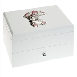 Joyero Cajon Tirador Oso GA1086B 20X15X12 Blanco