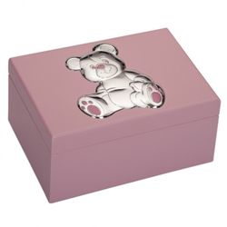 Joyero Oso Musical LU7673 20X13X10 Rosa