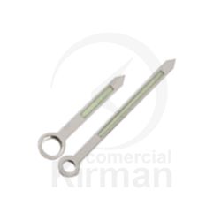 Juego Agujas Reloj Metal Cromado 259164 Luminosas Calibres Diámetro (Horaria 1,20mm - 8mm Largo / Minutero 0,70mm - 12mm Largo)