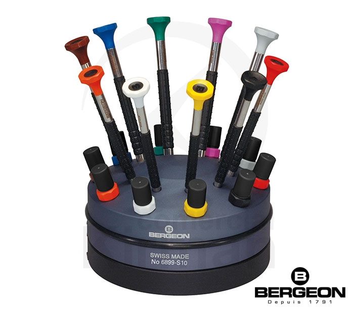 Juego Destornilladores Bergeon Acero 0.50-3.00 mm 45094 (10) Unidades Punta Plana + (10) Unidades De Recambio De Precisión