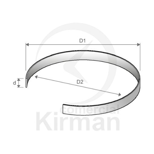 Junta Cristal Caucho 249531 D2 26,5mm x D1 0,45mm x d 0,90mm