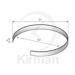 Junta Cristal Caucho 249545 D2 33,5mm x D1 0,45mm x d 0,90mm