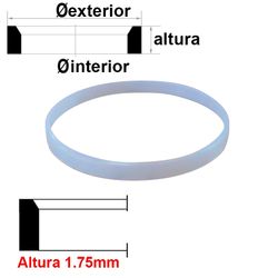 Junta Reloj Nylon Blanco Hytrel 249908 Cristales 2mm Grosor - Ext 41,3mm x Int 40,5mm x Alt 1,75mm