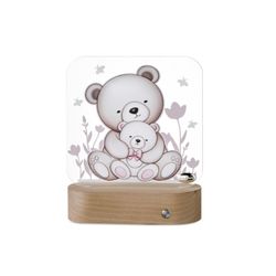 Lampara Plástico 14,5x18cm LS606RA Luz Nocturna Oso Rosa