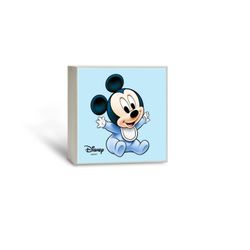Lampara Plástico 14x14cm D550C Luz Nocturna Mickey Mouse Celeste