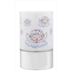 Lampara Plástico 15cm B4193-15C Celeste Ángeles-Nubes