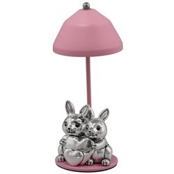 Lampara Plástico 22cm B4229-01R Rosa Conejos Carga USB