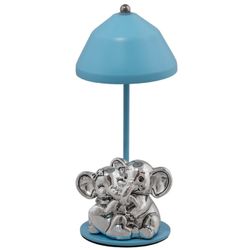 Lampara Plástico 22cm B4229-02C Celeste Elefantes Carga USB