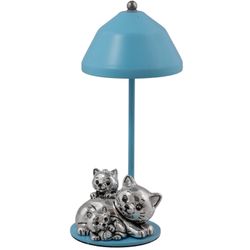 Lampara Plástico 22cm B4229-05C Celeste Gatos Carga USB