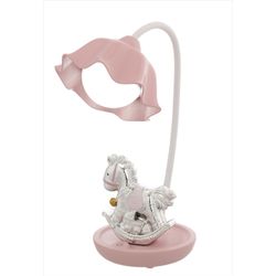 Lampara Plástico 30cm B4199-03R Rosa Caballo Carga USB