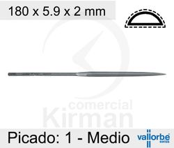 Lima Vallorbe Acero 046017/1 Precisión Habilis Media Caña Aguja Picado 1 - Medio