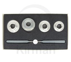 Set Llave Acero 40-47mm 48124 (4) Unidades Abrir-Cerrar Fondos Tipo Pan + Herramienta