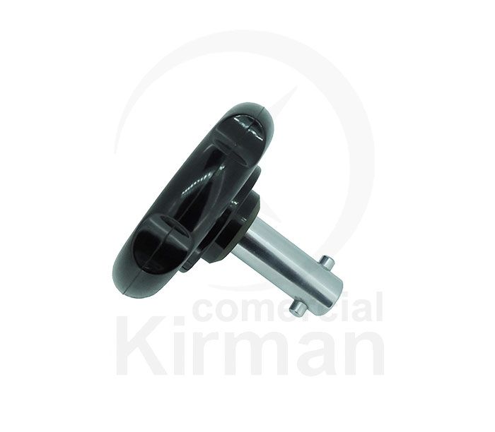 Llave Acero/Baquelita 69mm 48104 Redonda Negra Abrir-Cerrar Fondos Roscados Con Hendiduras Rectas
