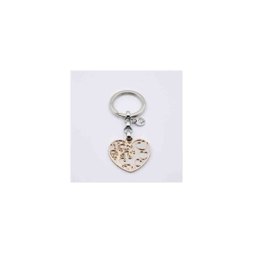 Sovrani AV0056 Pink Two-Tone Steel Heart Keychain