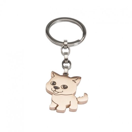 Llavero Acero Bicolor Rosa Sovrani PCH0569 Perro