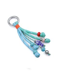 Llavero Acero-Piel-Cuerda Náutica Viceroy Mujer 14364L01013 Azul Bicolor Verde & Piedras Verdes
