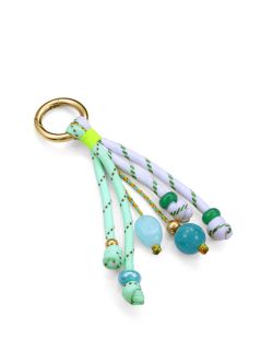 Llavero Acero-Piel-Cuerda Náutica Viceroy Mujer 14364L01016 Blanco Bicolor Verde & Piedras Verdes