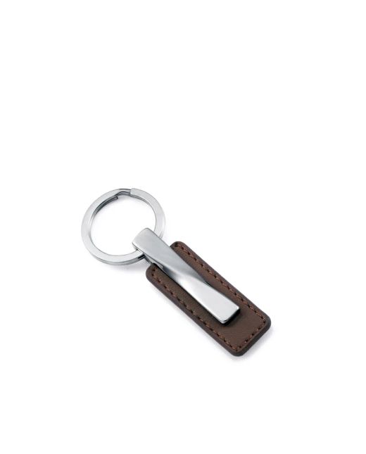 Llavero Acero-Piel Marrón Viceroy Hombre 75430L01011 Liso Detalle Placa Acero