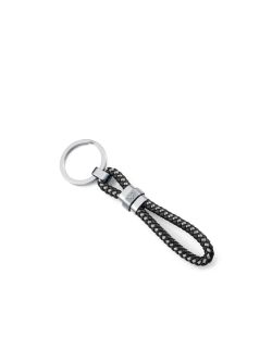 Llavero Acero-Piel Negra Viceroy Hombre 75434L01010 Trenzada Detalle Placa Acero