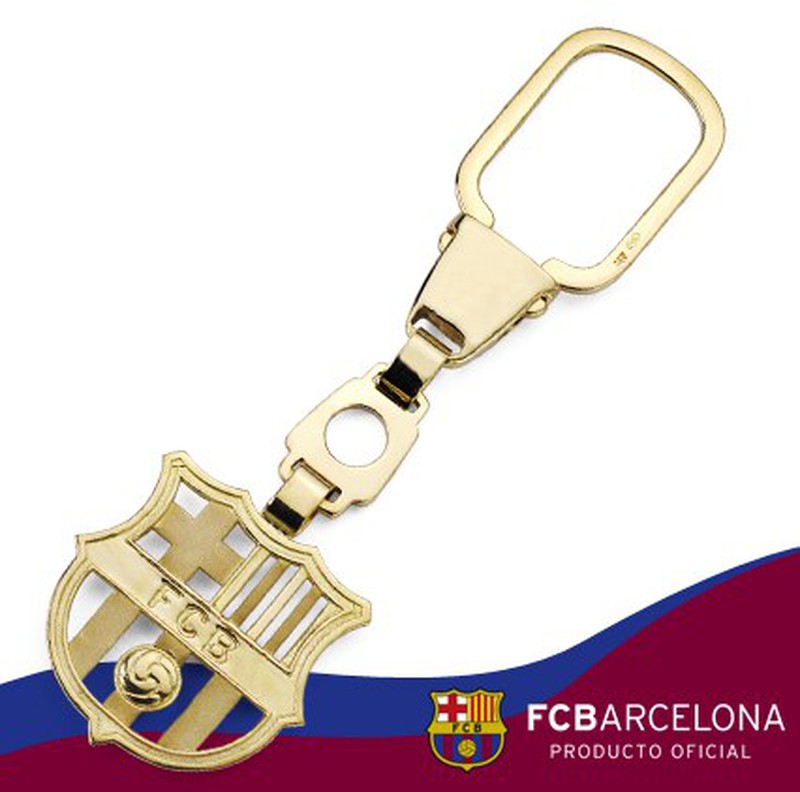 moeder Op grote schaal Ontembare 18kts gouden sleutelhanger FC Barcelona Draft 10-179 — Joyeriacanovas