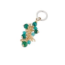 Llavero Sovrani Bronce 12cm J10820 Piedras Tonos Verdes