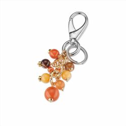 Llavero Sovrani Bronce 12cm J10828 Piedras Tonos Naranjas