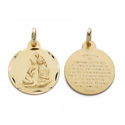 Medalla Bendición de San Francisco Oro 18kts 16mm P2878-316