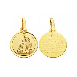 Medalla Bendición de San Francisco Oro 18kts 18mm Bisel P2878-118
