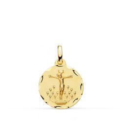 Złoty Medal Chrystusa z Laguna Rzeźbiony 18kt 16mm 27000156
