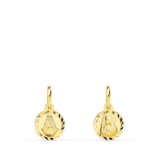 Medaglia Scapolare Cuore di Gesù Vergine del Carmen Oro 18k 8 mm P5003-209