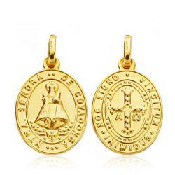 Medalla Escapulario Virgen de Covadonga y Cruz Oro 18kts 20x14mm P2990-020