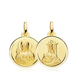 Medalla Escapulario Virgen de las Angustias Corazón de Jesús Oro 18kts 18mm 09000067