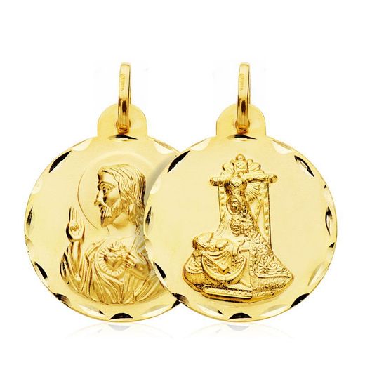 Scapular Medal Virgen de las Angustias Heart of Jesus Gold 18kts 22mm 07000622