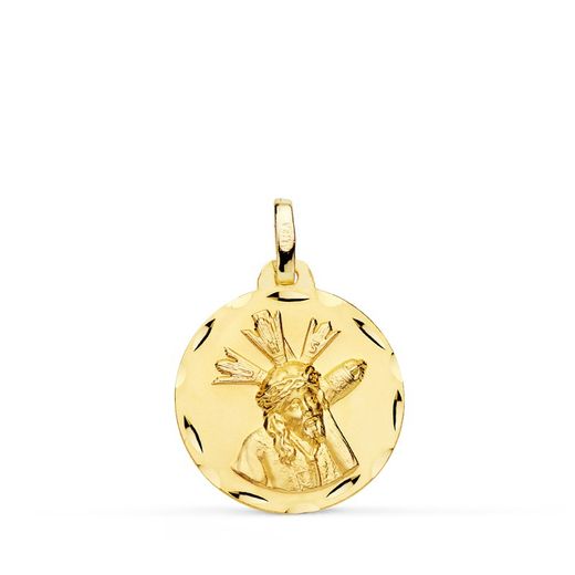18 karat guld med stor magt medalje udskåret 18 mm 27000026
