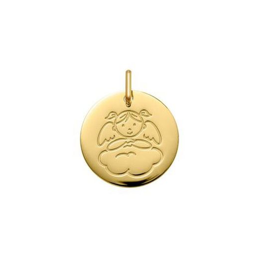Medalha de ouro 18kt Angelito Argyor MRM 16mm (18)1962007 gravada