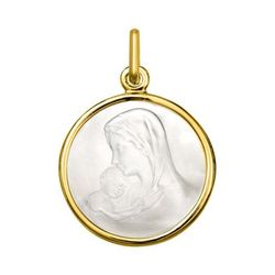 Medalla Oro 18kts Argyor MRM (18)AY6009 Virgen & Niño C. Nácar