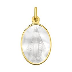 Medalla Oro 18kts Argyor MRM (18)AY6025 Virgen Milagrosa C. Nácar
