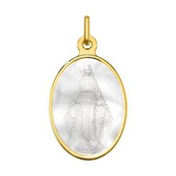 Medalla Oro 18kts Argyor MRM (18)AY6026 Virgen Milagrosa C. Nácar