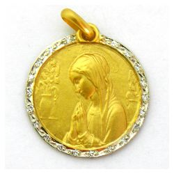 Medalla Oro 18kts Ave Flores Con Brillantes 18mm MO1/1/139/18
