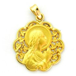 Medalla Oro 18kts Ave Manos Calada 25mm MK1/6/2/25