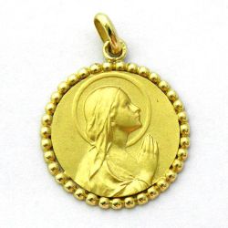 Medalla Oro 18kts Ave Manos Calada Bolitas 18mm M1/19/2/18