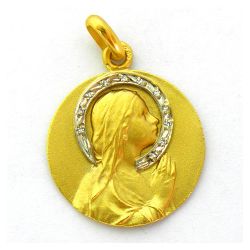 Medalla Oro 18kts Ave Manos Con Brillantes 20mm MC1/1/2/20