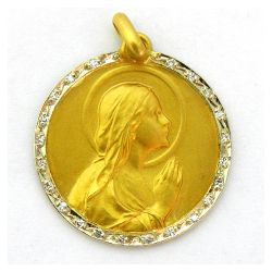 Medalla Oro 18kts Ave Manos Con Brillantes 20mm MO1/1/2/20
